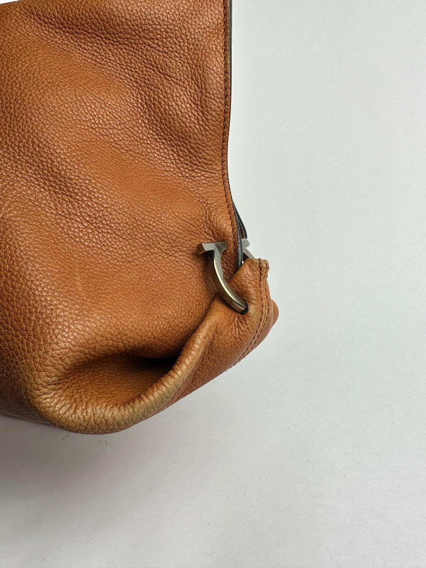 Vintage Salvatore Ferragamo Pumpkin Grained Leather Cabas