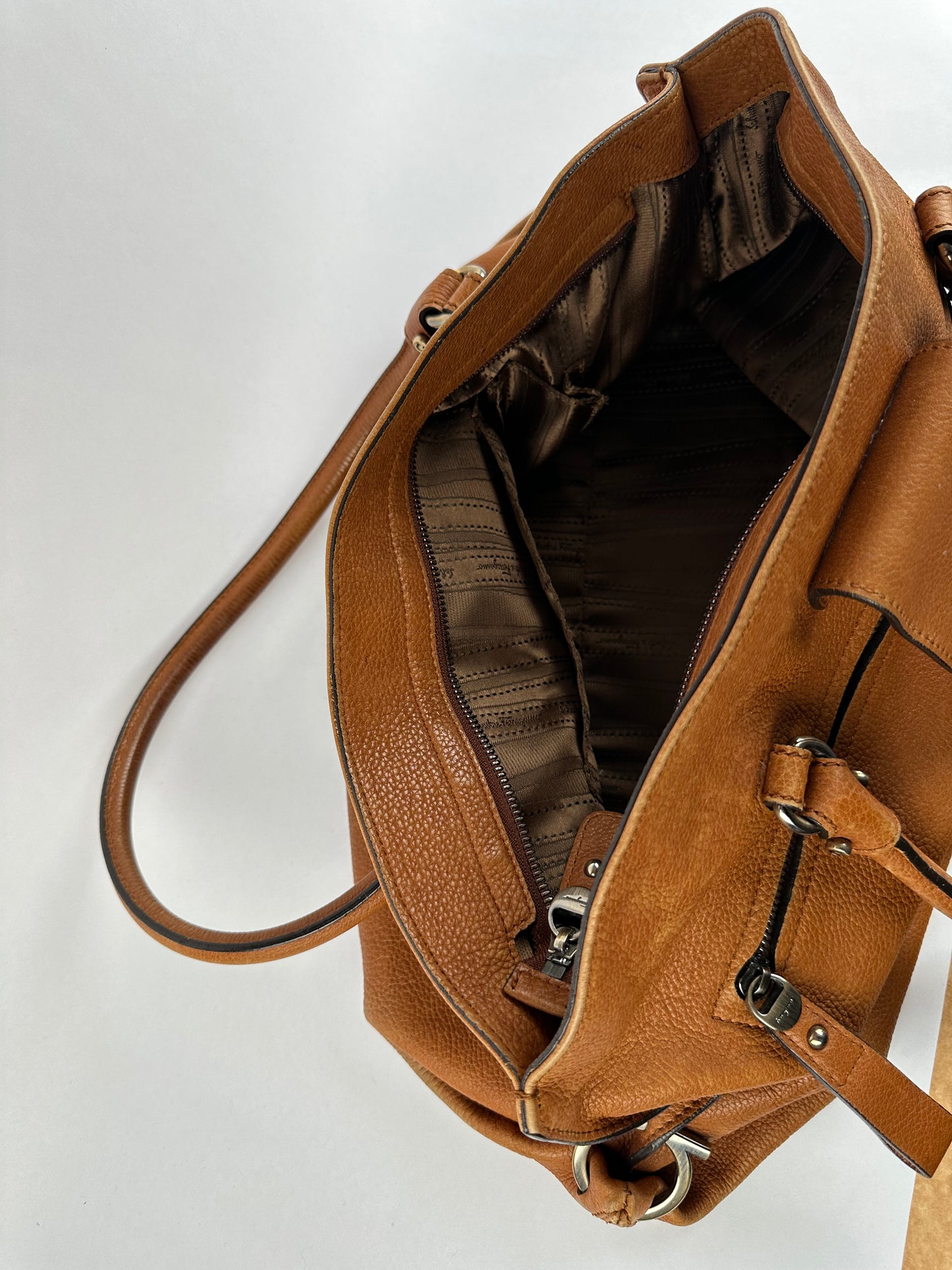 Vintage Salvatore Ferragamo Pumpkin Grained Leather Cabas