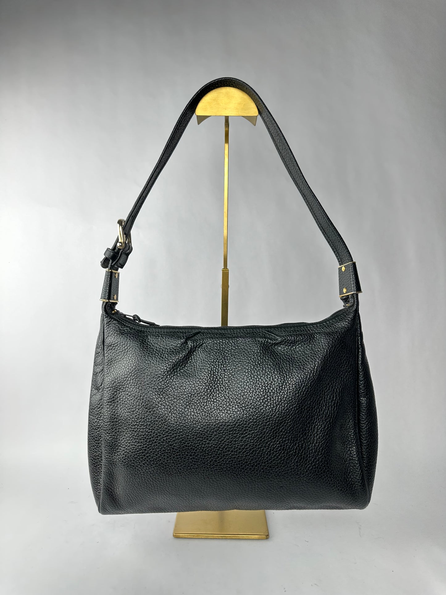 CHRISTIAN DIOR black leather shoulder bag