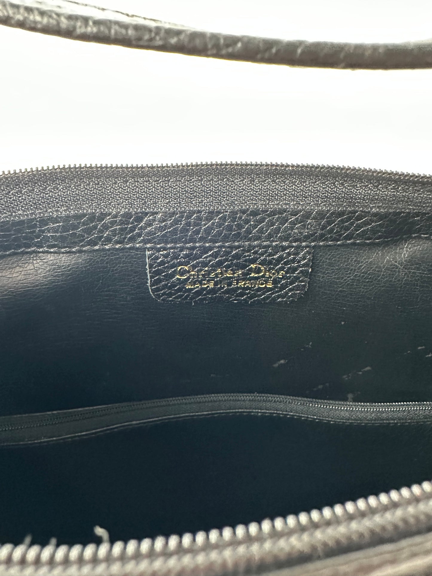 CHRISTIAN DIOR black leather shoulder bag