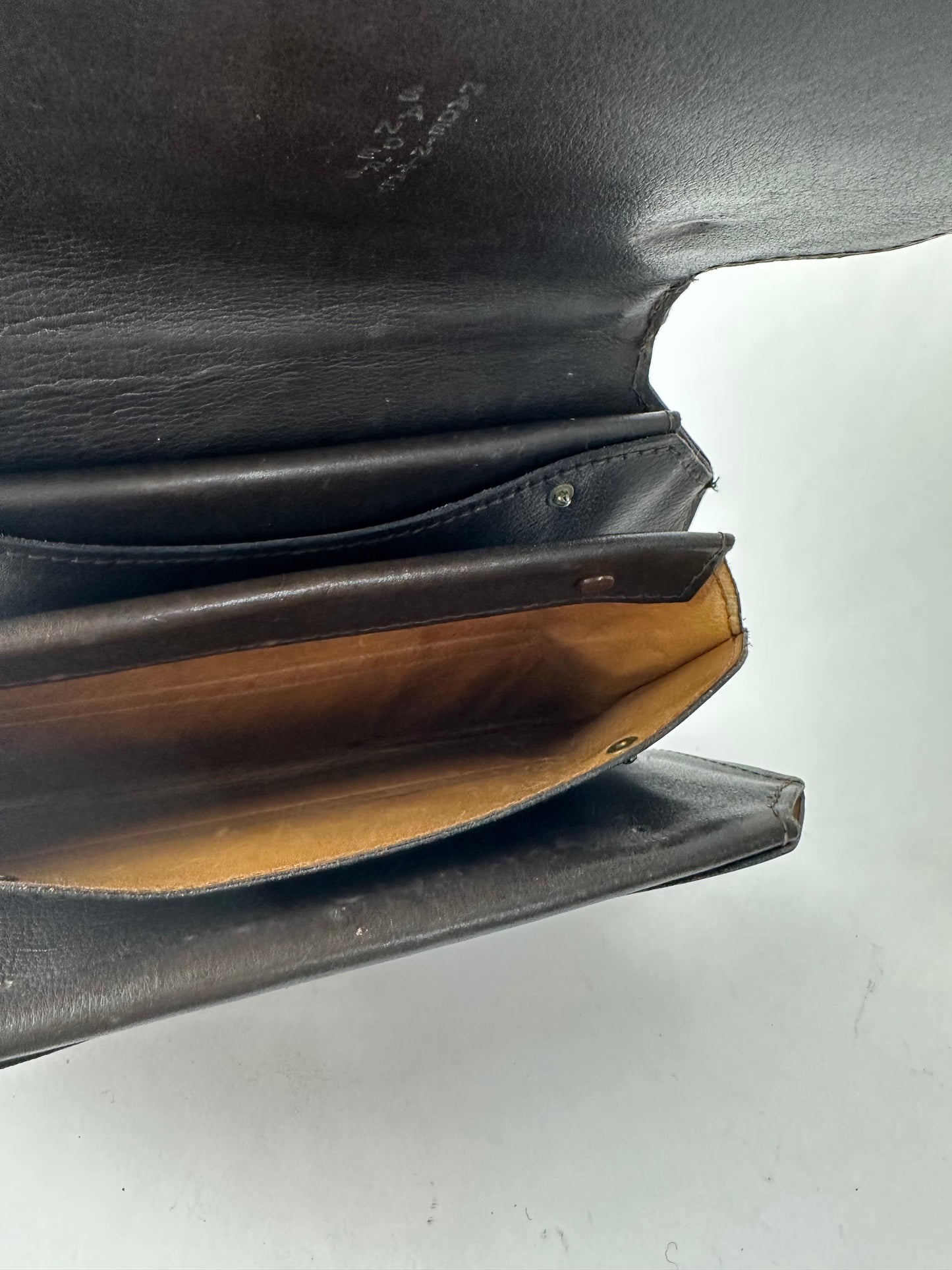 ANONYMOUS brown exotic leather bag with shoulder strap