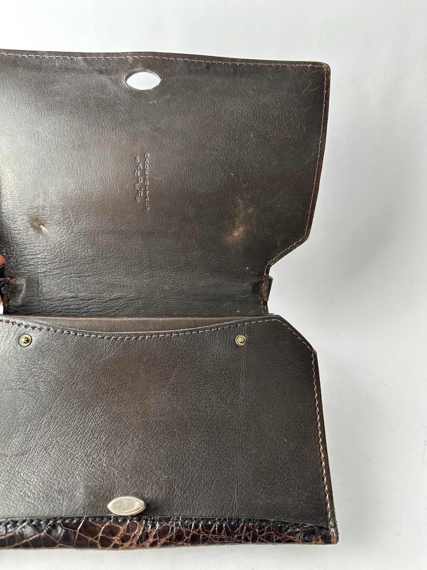 ANONYMOUS brown exotic leather bag with shoulder strap