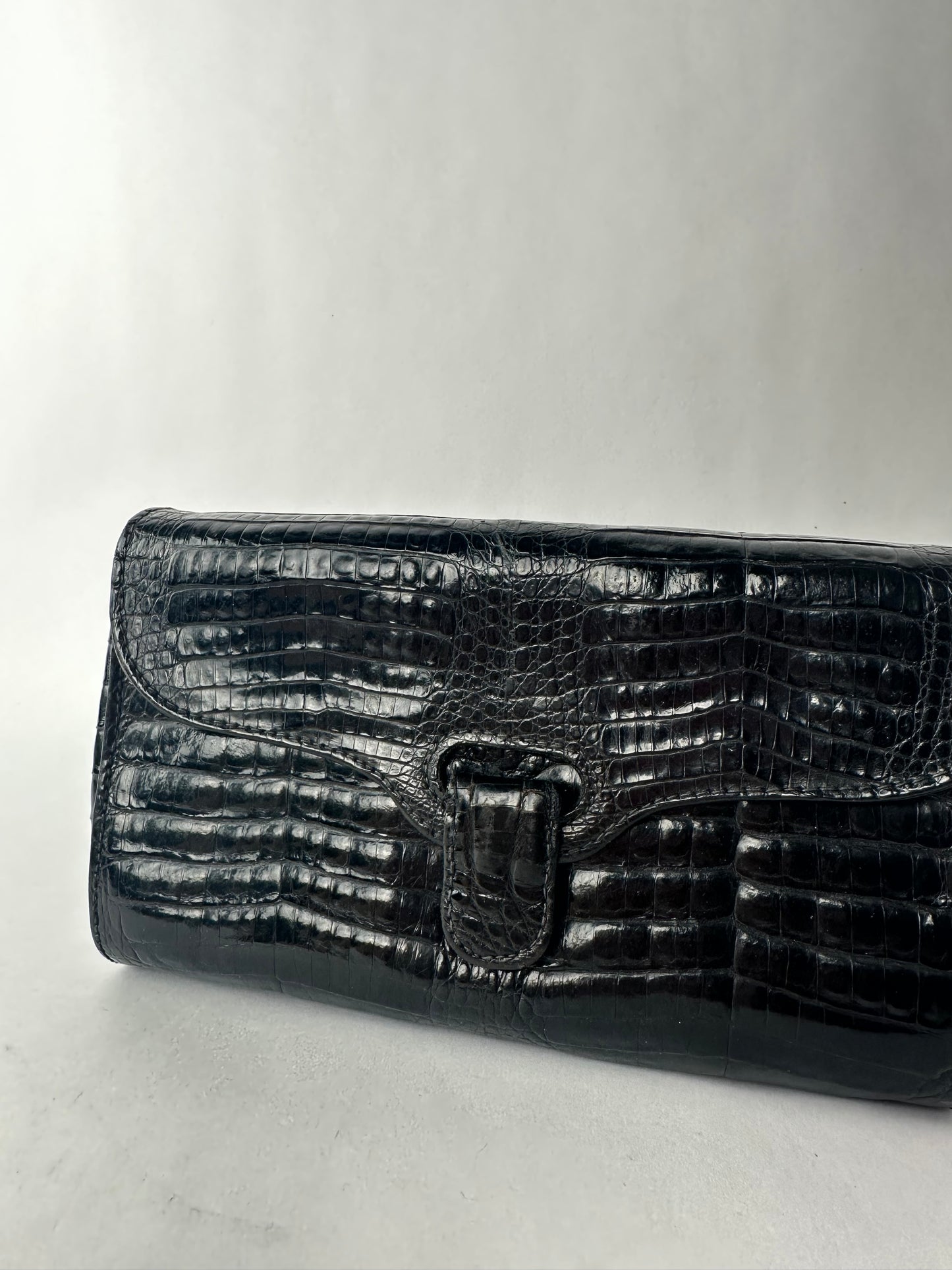 Charles Jourdan black leather clutch