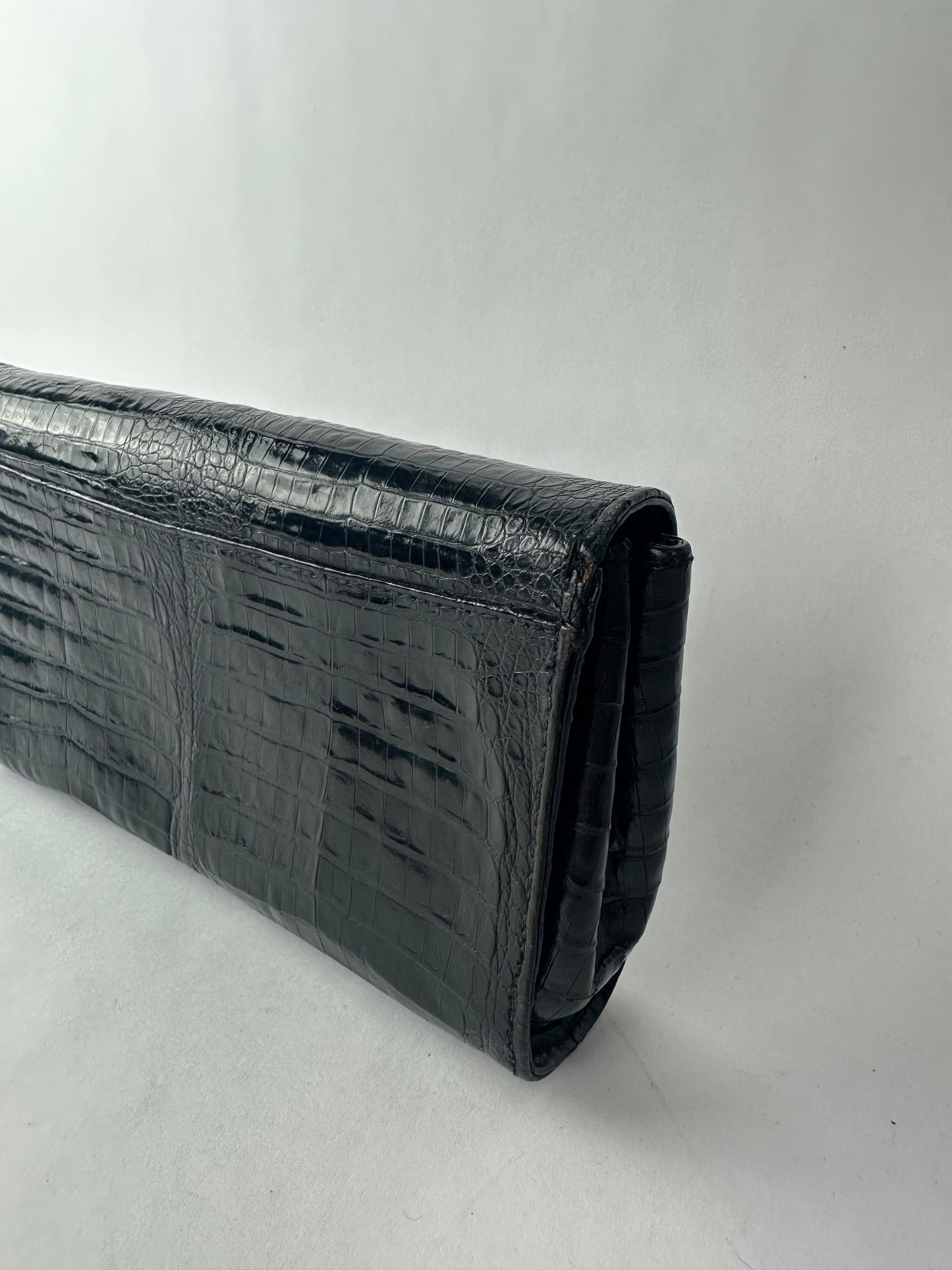 Charles Jourdan black leather clutch