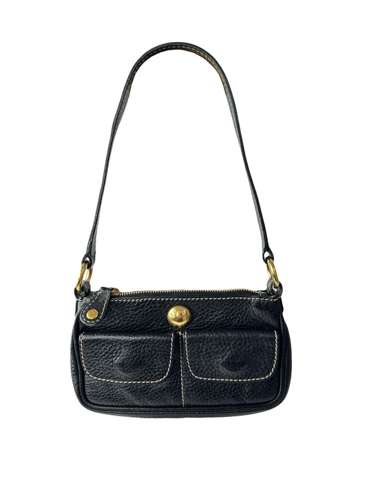 DOLCE & GABBANA small black shoulder bag with white stitching