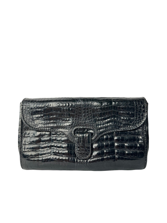Charles Jourdan black leather clutch